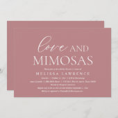 Invitation Amour et Mimosas, Fête des mariées moderne (Devant / Derrière)