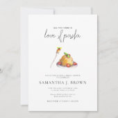 Invitation Amour et Pasta Aquarelle Fête des mariées italienn (Devant)