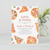 Invitation Amour et Pizza Couples Wedding shower (Debout devant)