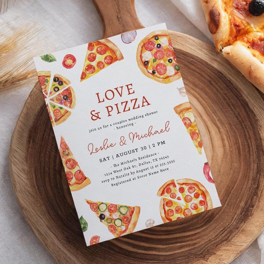 Invitation Amour et Pizza Couples Wedding shower