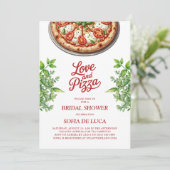 Invitation Amour et pizza Fête des mariées italienne (Debout devant)