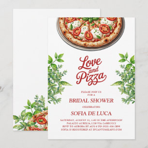 Invitation Amour et pizza Fête des mariées italienne
