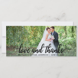 Invitation Amour et remerciements mariages Photo Merci W