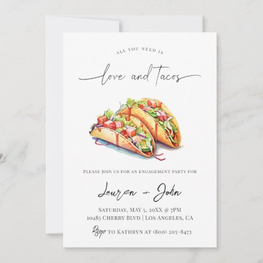 Invitation Amour et Tacos (Devant)