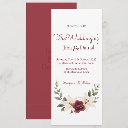 Invitation Amour éternel (Devant / Derrière)