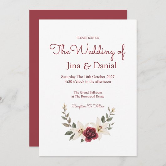 Invitation Amour éternel (Devant / Derrière)