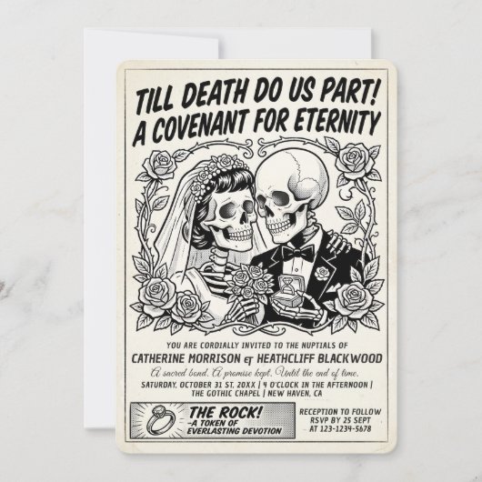 Invitation Amour Éternel - Gazette de Mariage Mariage (Devant)