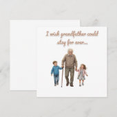 Invitation Amour éternel grand-père et petits-enfants (Devant / Derrière)