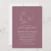 Invitation Amour Éternel | Mariage Couronne Deep Mauve (Devant)