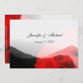 Invitation Amour éternel/Montagnes et Rose rouge Mariage (Devant / Derrière)