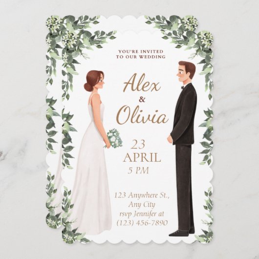 Invitation Amour Éternel : Unir les cœurs dans la célébration (Devant / Derrière)