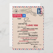 Invitation Amour Fils | À mon fils n'oublie jamais que je t'a (Devant / Derrière)