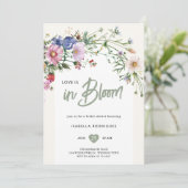 Invitation Amour fleur sauvage dans l'Invitation de la douche (Debout devant)