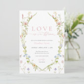 Invitation Amour fleur sauvage dans l'Invitation de la douche (Debout devant)