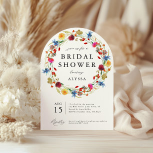 Invitation Amour fleur sauvage en Fleur Motif Arc de douche a