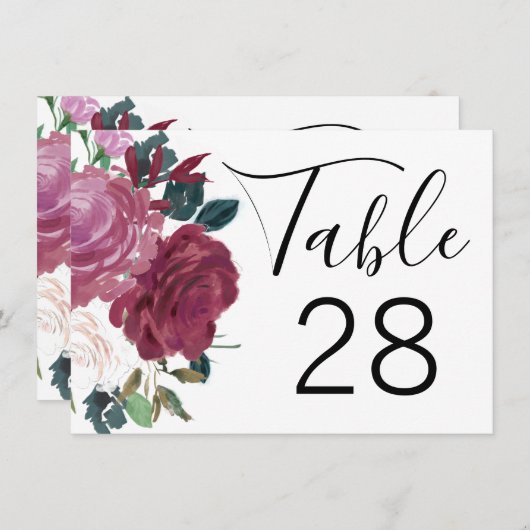 Invitation Amour fleuri (Devant / Derrière)