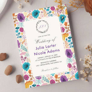 Invitation Amour Fleurissant Floral Romantique Rose Violet Ma