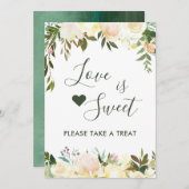 Invitation Amour Floral Rustique de la Verdure est un Dessert (Devant / Derrière)