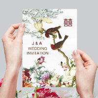 Amour Flourissant Oiseaux & Fleurs Mariage chinois