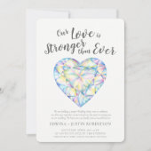 Invitation amour forte couleur diamant aquarelle après la fêt (Devant)