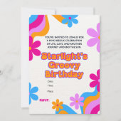 Invitation Amour Hippie Groovy Paix et Célébration de l'Amour (Devant)