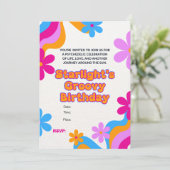 Invitation Amour Hippie Groovy Paix et Célébration de l'Amour (Debout devant)