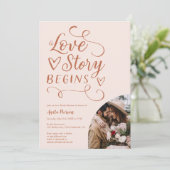 Invitation Amour histoire boho terracotta photo nage douche (Debout devant)