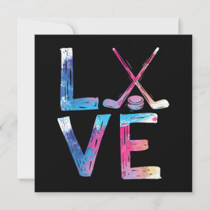 Invitation Amour Hockey sur glace filles Dons de hockey femme