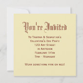 Invitation Amour Inspiré de l'Ancien Temps (Dos)