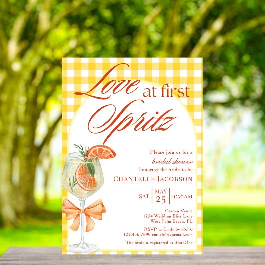 Invitation Amour Jaune Rustique Dès le Premier Spritz Fête de