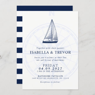 Invitation Amour Jeux Voile Vent Rose Nautique Mariage Invita