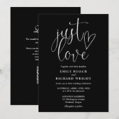 Invitation Amour Juste Code QR Moderne Mariage Noir Et Blanc (Devant / Derrière)