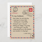 Invitation Amour Mari | Lettre À Mon Mari Je T'Aime (Devant / Derrière)