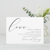 Invitation Amour. Mariage de calligraphie noir et blanc (Debout devant)