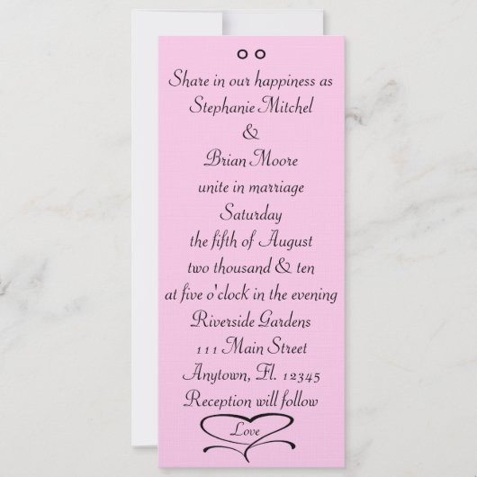 Invitation Amour Mariage Invite (Devant)