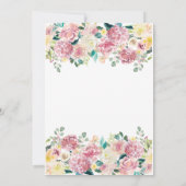 Invitation Amour merveilleux | Aquarelle rose Mariage (Dos)