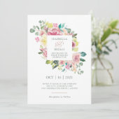 Invitation Amour merveilleux | Aquarelle rose Mariage (Debout devant)