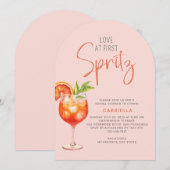 Invitation Amour Moderne Au First Spritz Fête des mariées Ros (Devant / Derrière)