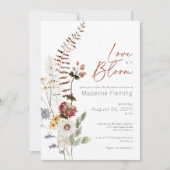 Invitation Amour Moderne fleur sauvage En Fête des mariées Fl (Devant)