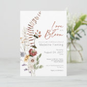 Invitation Amour Moderne fleur sauvage En Fête des mariées Fl (Debout devant)