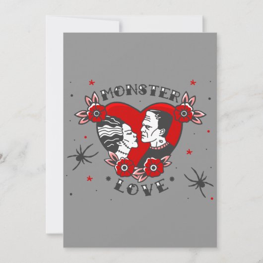 Invitation amour monstrueux rockabilly frankenstein valentin (Devant)
