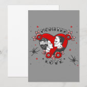 Invitation amour monstrueux rockabilly frankenstein valentin (Devant / Derrière)
