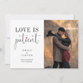 Invitation Amour noir chic moderne La typographie patiente Ph (Devant)