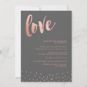 Invitation Amour| Or et gris Rose| Mariage (Devant)