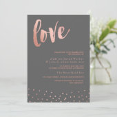 Invitation Amour| Or et gris Rose| Mariage (Debout devant)