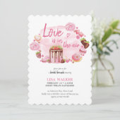 Invitation Amour Pink Donut et des friandises Brunch nuptial (Debout devant)