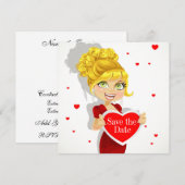 Invitation Amour pour Sauvegarder la Date (Devant / Derrière)