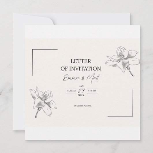 Invitation Amour pour Toujours (Dos)