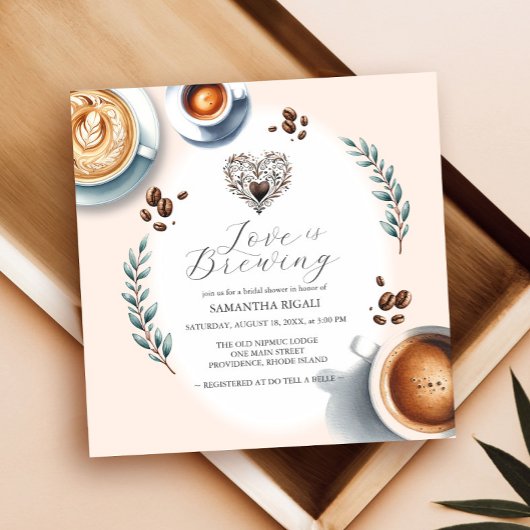 Invitation Amour qui se prépare Café Fête de Mariage