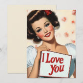 Invitation Amour rétro (Devant / Derrière)